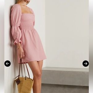 Reformation Zoya Pink Smocked Dress XS